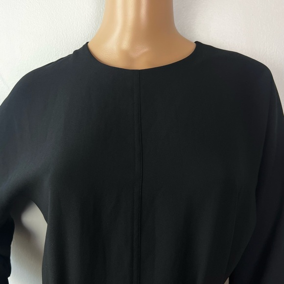 VINCE BLACK LONG SLEEVE BUTTON-BACK MIDI DRESS - Picture 3 of 11